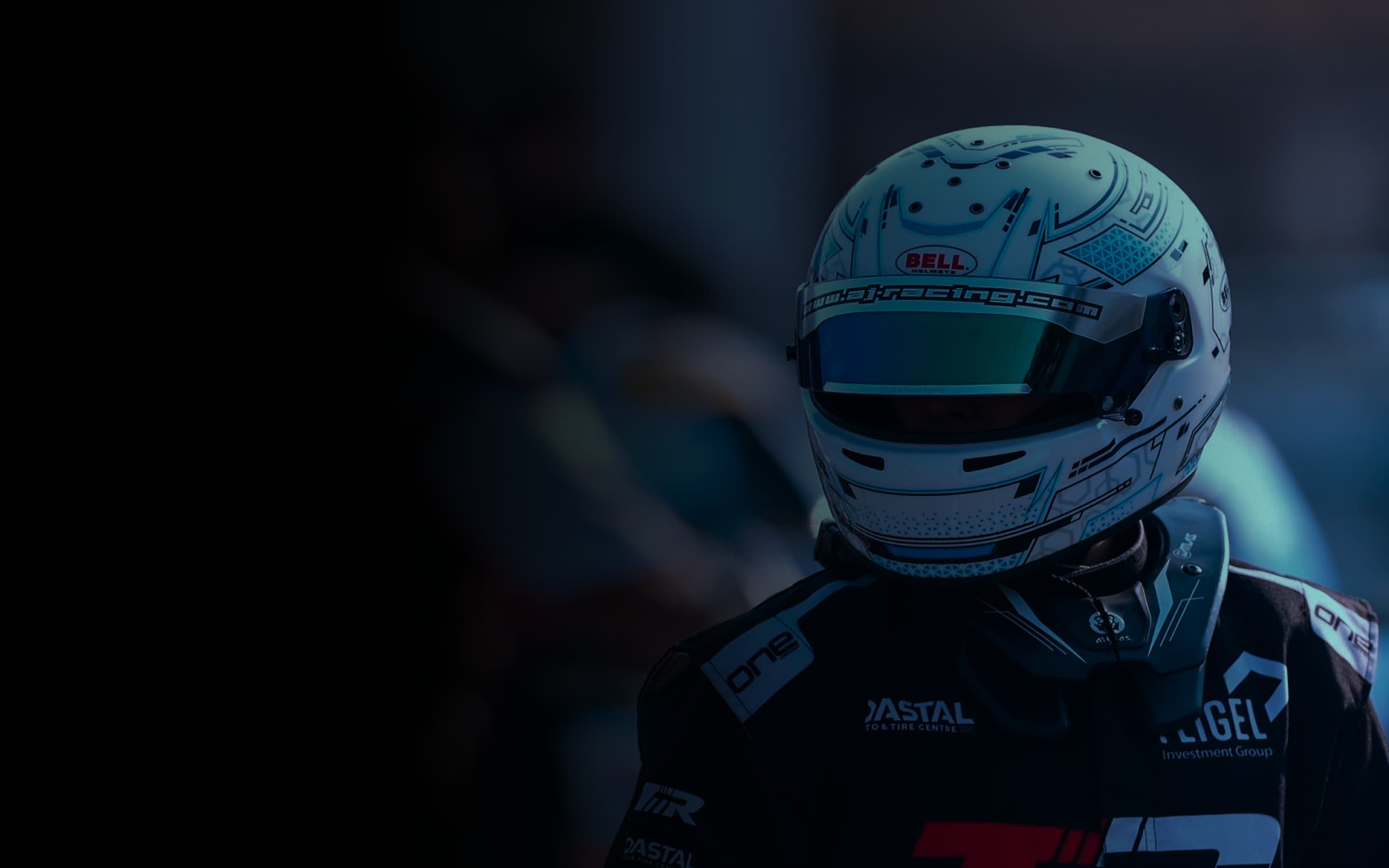 Grayson Talaba in helmet and race suit